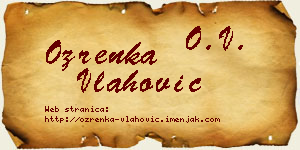 Ozrenka Vlahović vizit kartica